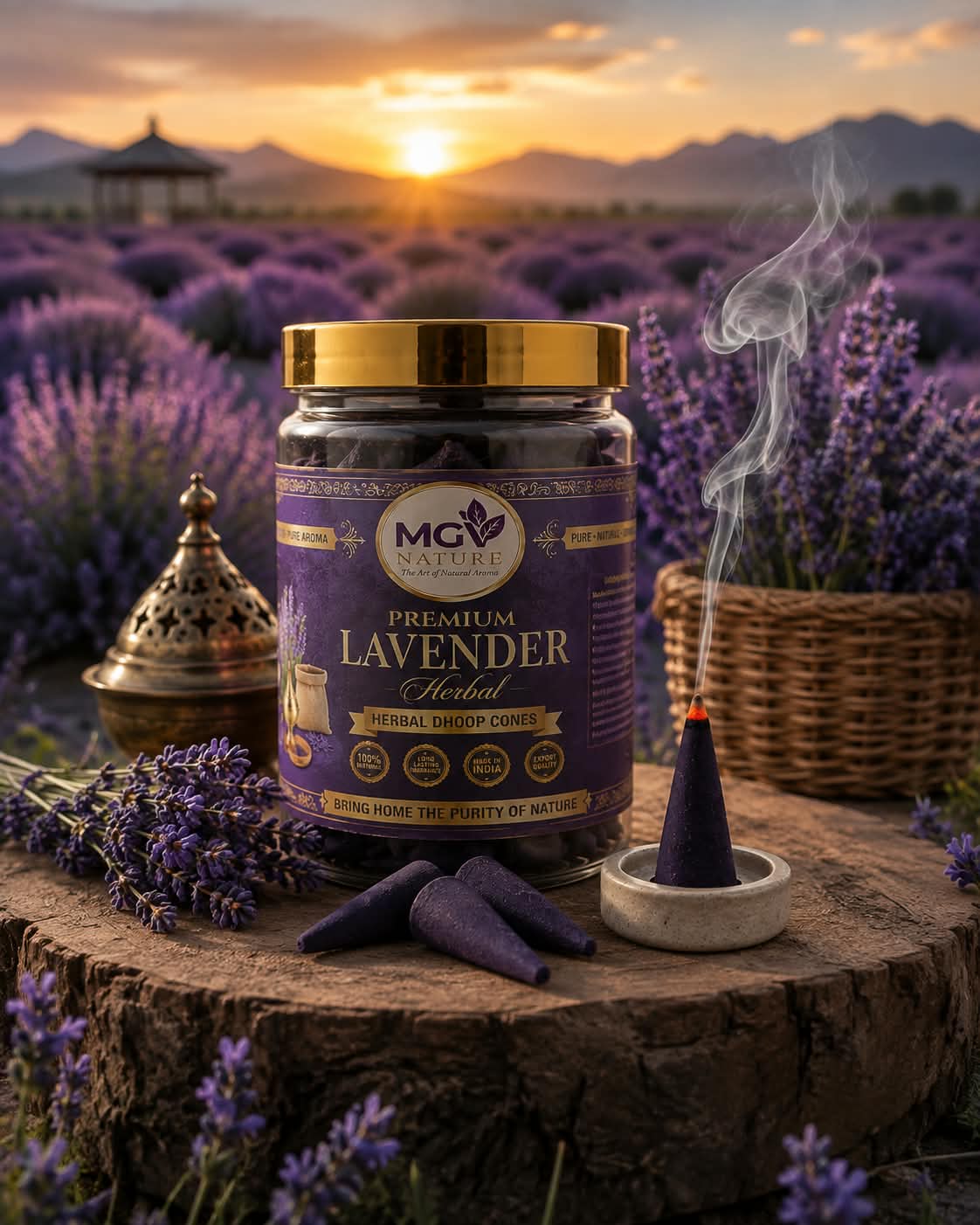 Lavender field and MGV Nature product