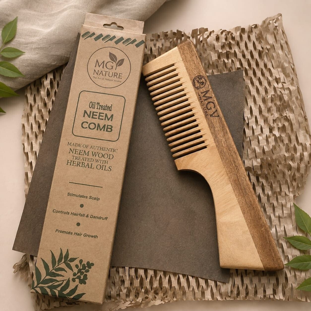 Oil Treated Neem Comb